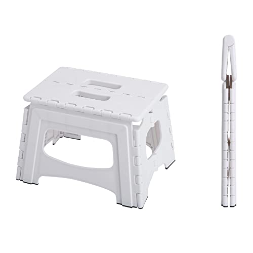 9-Inch Folding Step Stool, Lightweight Collapsible Stool for Home and Camping