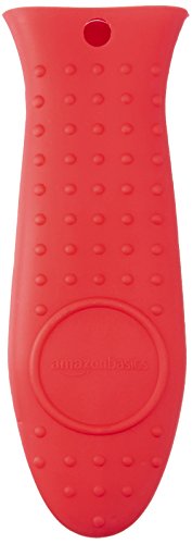 Heat-Resistant Silicone Pot Handle Cover, Non-Slip Skillet Grip, Red