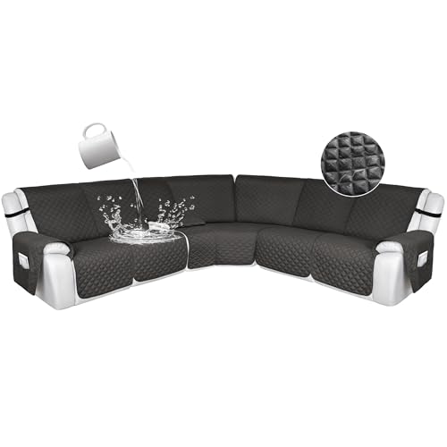 Waterproof Quilted Reclining Sectional Couch Cover - XL 5 Seat