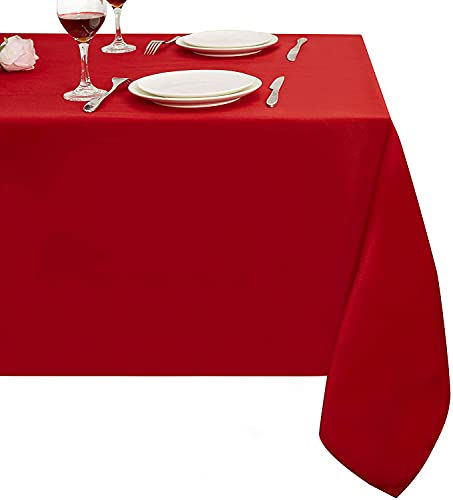 Obstal 78 x 54 Inch Red Rectangular Waterproof Christmas Tablecloth