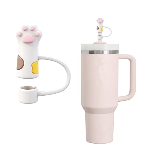 Silicone Cat Paw Straw Cover for Stanley Tumblers 30oz & 40oz - Reusable & Food-Grade