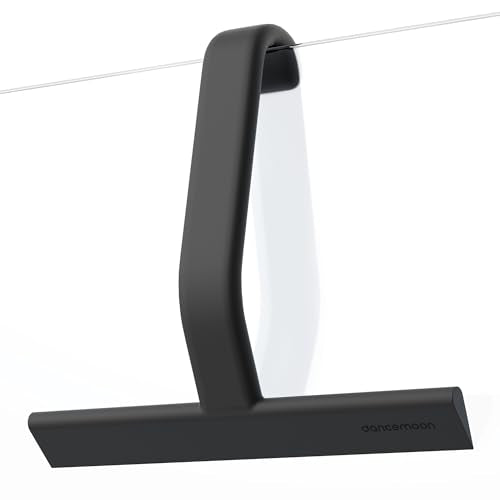 Dancemoon Shower Squeegee with Built-in Hook, 10-Inch Black Silicone