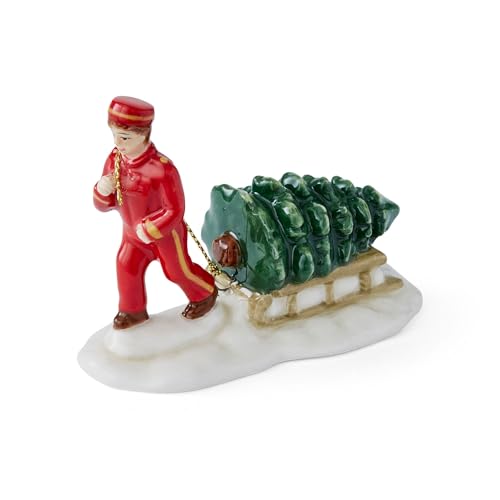 Dolomite Christmas Village Bell Hop Figurine - Nostalgic Holiday Decor