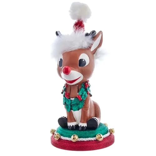 Rudolph Red-Nosed Reindeer 12-Inch Wooden Hollywood Nutcracker Figurine