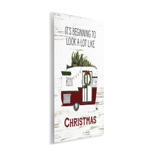 Stupell Christmas Camper Nostalgia 10 x 15 Inch Mounted Wall Plaque — 0.5" Thick Lithograph