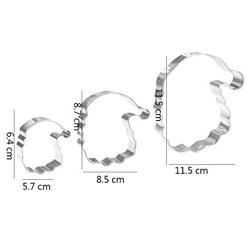 Santa Head Cookie Cutter Set - 3 Piece Stainless Steel Christmas Shapes