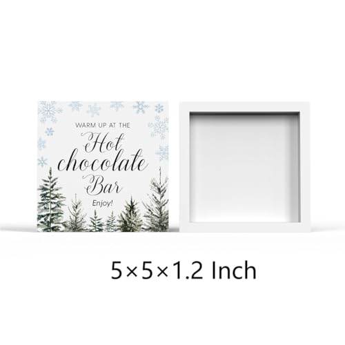 iRudyard Hot Chocolate Wooden Sign Decor for Christmas & Holiday Gifts 5x5 Inch HotChocolate1
