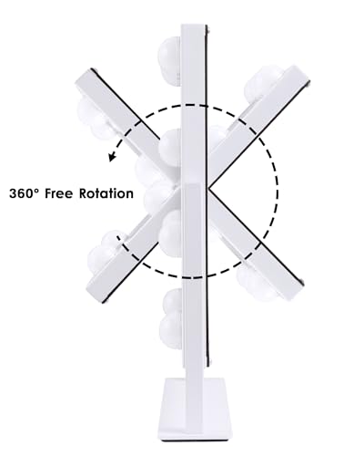 White Lighted Makeup Mirror with 9 LED Bulbs, 14.1"L x 11.8"W Vanity Mirror with Touch Control