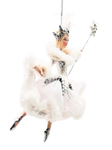 Kurt S. Adler White and Silver Snow Queen Ballerina Christmas Ornament