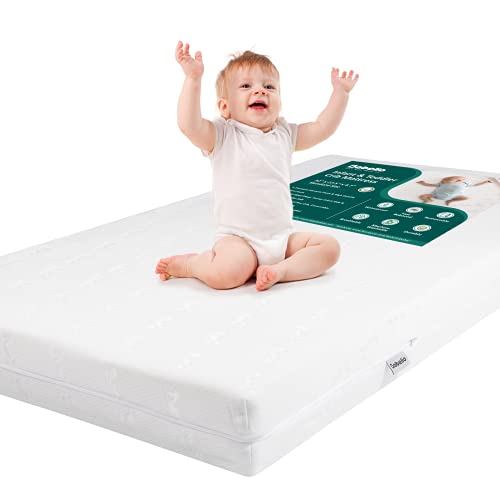 Dual-Sided Crib & Toddler Bed Mattress - Breathable Memory Foam 52" x 27.5"