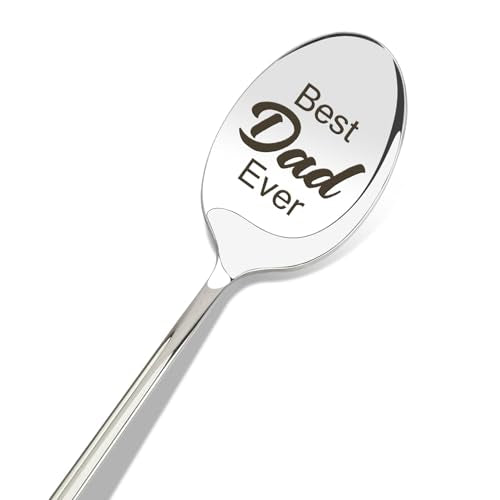 Personalized Stainless Steel Ice Cream Spoon - Best Dad Ever Gift from Daughter Son