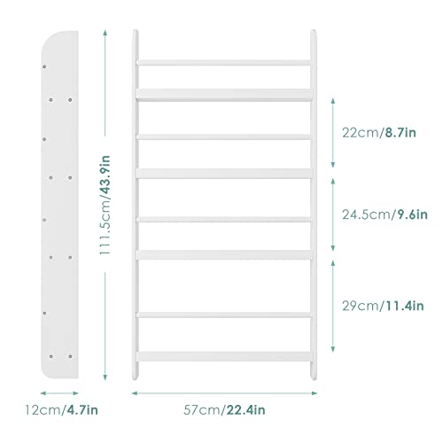 4-Tier Wall-Mounted Kids Bookshelf and Toy Storage Organizer, White
