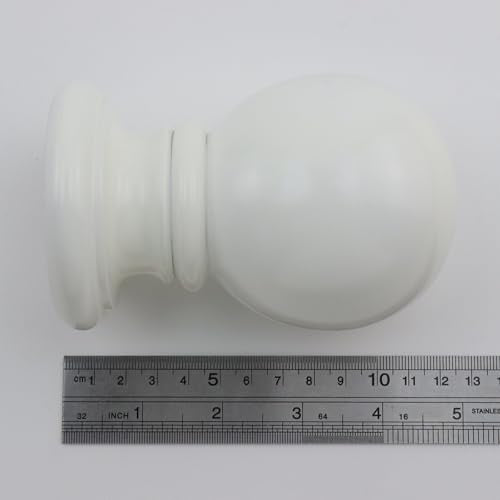 2 Pcs Solid Beech Wood Ball Finials for Bed Posts, Staircases, and Decor