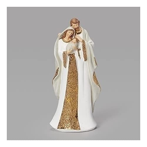 Roman White and Gold Holy Family Figurine - 10-Inch Christmas Nativity Decor