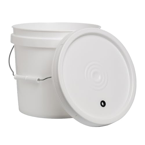 FastRack 2 Gallon Food-Grade Fermentation Bucket with Lid - BPA-Free Plastic, Handle & Grommet for Brewing & Storage - 1 Pack
