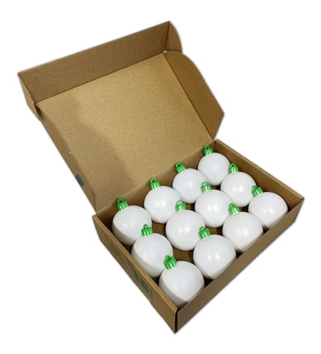12-Piece DIY Blank White Ball Ornaments Refill Kit with Storage Box