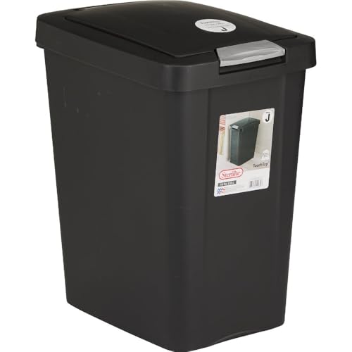 7.5 Gallon Slim TouchTop Wastebasket Black Trash Can