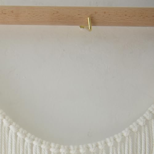 White Macrame Wall Hanging Boho Yarn Art with Beads - 57 x 35 Inches