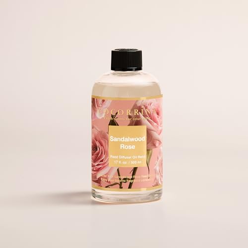 Sandalwood Rose Reed Diffuser Refill Set - 17oz Long-Lasting Home Fragrance