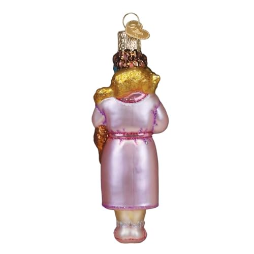 Old World Christmas Cat Lady Glass Blown Ornament - Handcrafted Holiday Decor for Cat Lovers