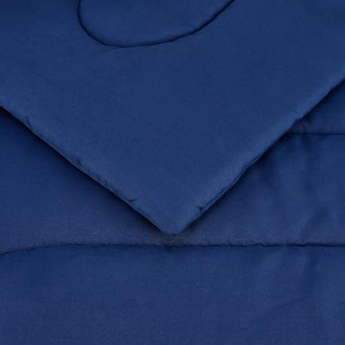 Amazon Basics Kids 3-Piece Microfiber Comforter Set - Full/Queen, Navy