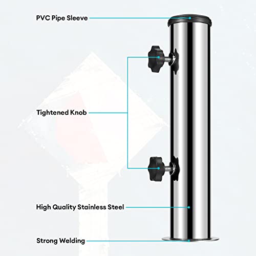 Stainless Steel Umbrella Stand Tube Replacement for Granite Base DIY Mount