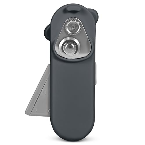 Culinare MagiCan Auto Tin Opener, Grey, Plastic/Stainless Steel, One Hand Operated Manual Can Opener with Clamp