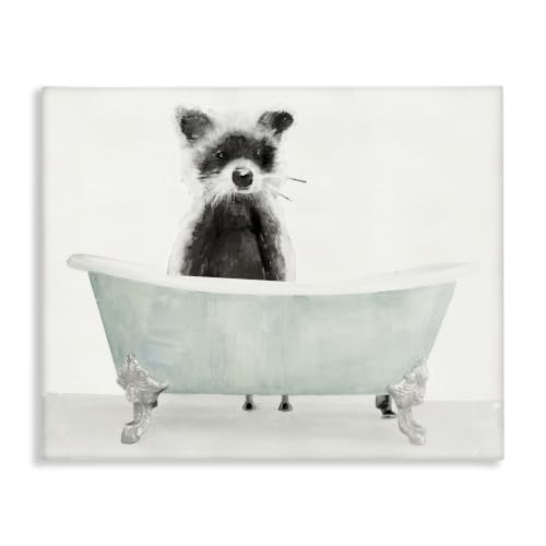Unframed 20x16 Inch Raccoon in Tub Canvas Wall Art - Rustic Farmhouse Decor