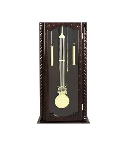 Grandfather Floor Clock with Walnut Finish, Glass Door, Westminster Chime