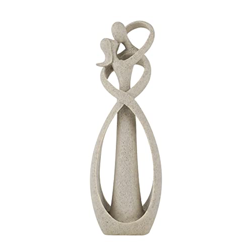 Abstract Kissing Lovers Statue, Small Resin Sculpture for Home Decor