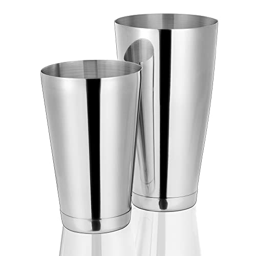 Etens Silver Stainless Steel Cocktail Shaker Set Boston Style 2-Piece Bar Tool