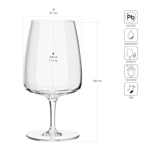Set of 4 Stemmed Crystal Water Glasses, 11.2 oz Elegant Goblets
