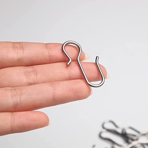 30-Piece Stainless Steel S-Shaped Curtain Track Hooks - 1.375 Inch