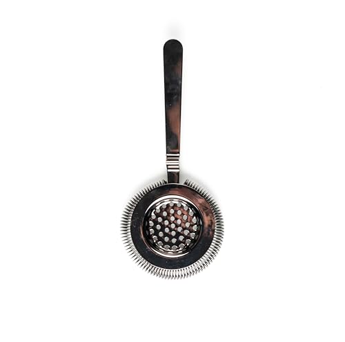 Bull in China Antique Style Gunmetal Black Hawthorne Cocktail Strainer - Bar Tool
