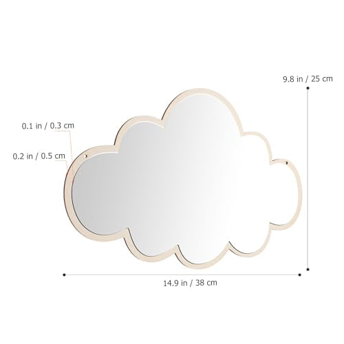 3D Cloud Shaped Acrylic Wall Mirror, Shatterproof Kids Safety Mirror 14.9"