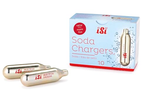 CO2 Soda Chargers for Soda Siphons, 8.4g Recyclable Steel, 10 Pack