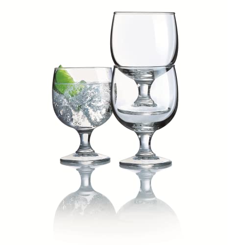 Tempered Glass Stemware Set, 25cl Footed Glasses - 6 Piece Collection