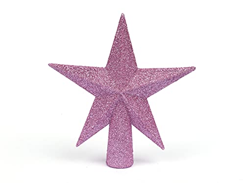 YYCRAFT 6 Inch Pink Glitter Star Tree Topper Christmas Decoration