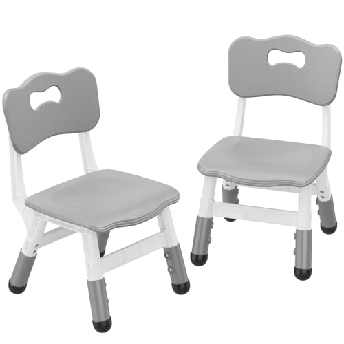 2-Pack Adjustable Kids Chairs, Ergonomic Plastic Seating for Playrooms