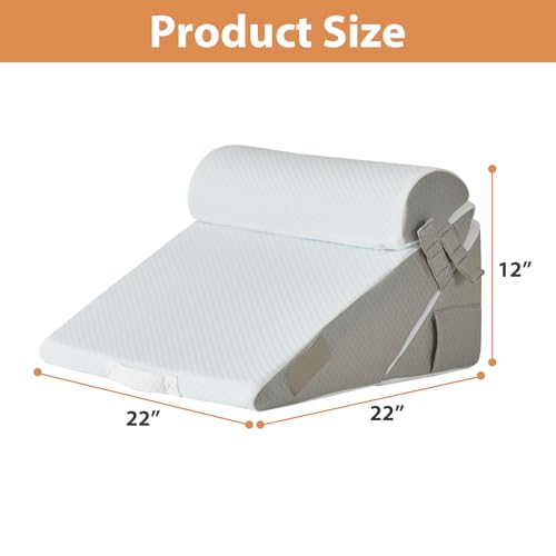 Adjustable Wedge Pillow Set for Acid Reflux & Back Support