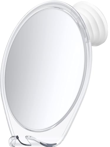 HONEYBULL Fogless Shower Mirror for Shaving with Suction Mount, White