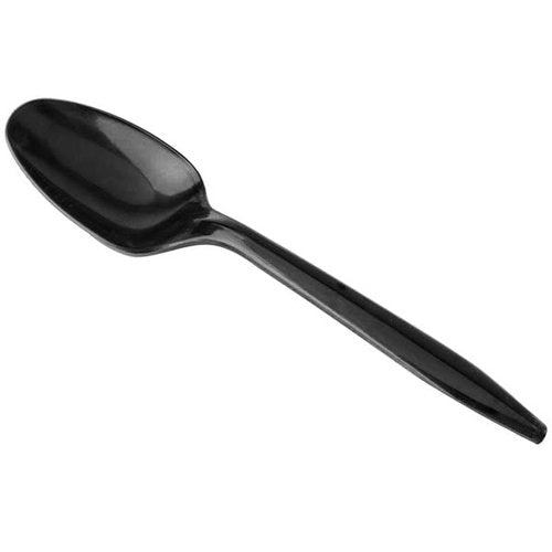 1000 Plastic Spoons Black Medium Weight | Plastic Cutlery Disposable Teaspoons Utensils | Bulk Durable Plasticware Cutlery | Great For Celebrations, Parties, Travels, Events, And Everyday Use