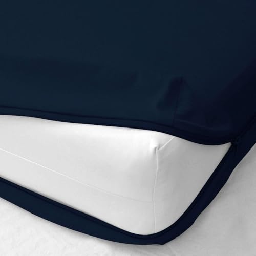 Queen Armless Futon Mattress Cover - Cotton Zippered Fitted Sheet