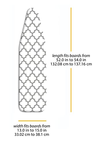 Whitmor Deluxe Ironing Board Cover with 6mm Fiber Pad for 15 x 54 Inch Boards