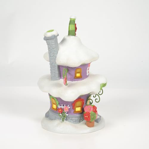 Department 56 Dr. Seuss Grinch Village Lit Building, Auntie Who's House, 8 Inch Christmas Decor