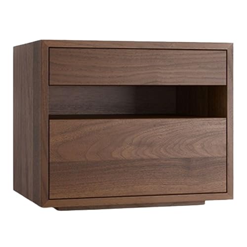 Wooden Nightstand with 2 Drawers - Minimalist Bedside Table for Bedroom & Living Room