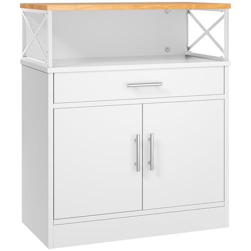 Modern Farmhouse Kitchen Buffet Cabinet with Drawer and Adjustable Shelves