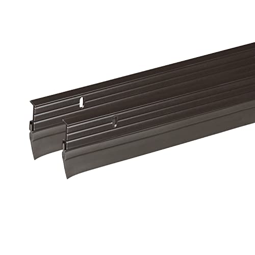 Aluminum and Vinyl Door Sweep Weatherstrip 1-5/8 in x 36 in, Brown (2-Pack)