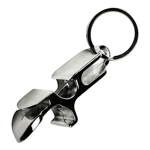 Pack of 1 Black Metal 4-in-1 Shotgun Bottle Opener Keychain Tool – Durable Can & Bottle Opener