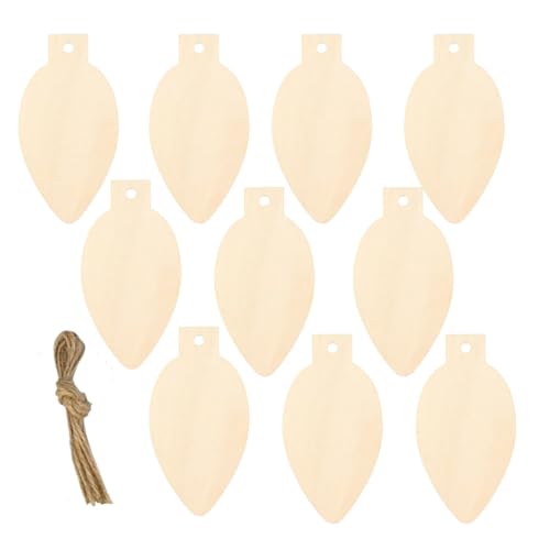 skrnrhrery Wooden Christmas Bell Ornament - 10 Pcs Blank Wood Ornaments for Painting and DIY Decoration (Variation: Wooden Christmas bell ornament)